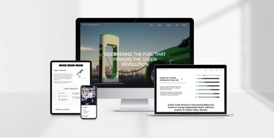 Full mockup view of Scotch Creek's website showing how the site performs on all screen sizes